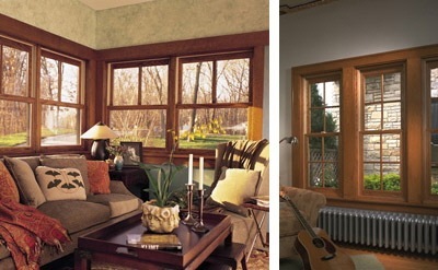 Wood double hung replacement windows with Low-E glass.