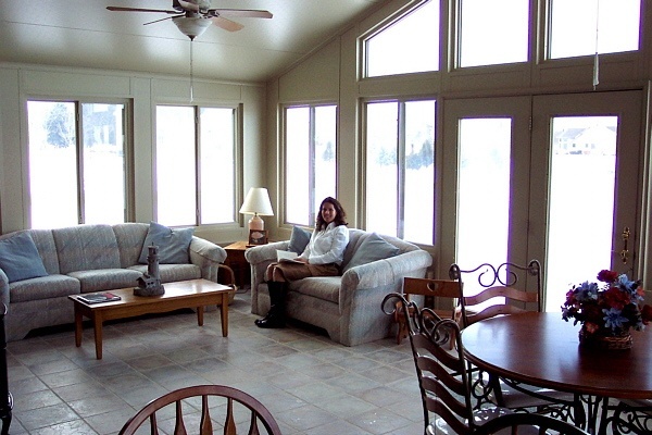 Four Season Room Sun Installation In Columbus Oh Gable Style Four Season Patio Room With Double Pane Vinyl Swinging Windows Gl