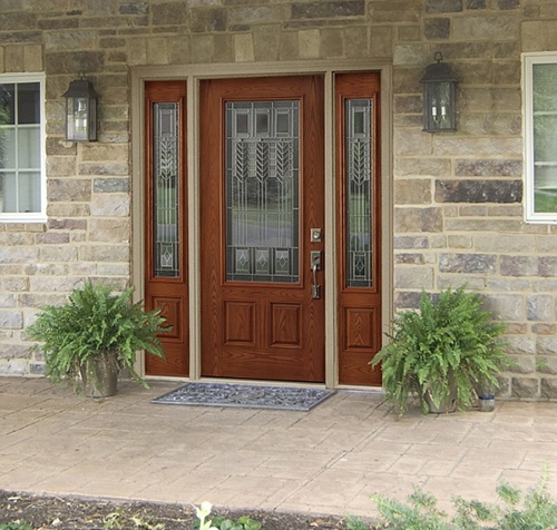 ProVia Fiberglass door and sidelites with Santa Fe style glass.