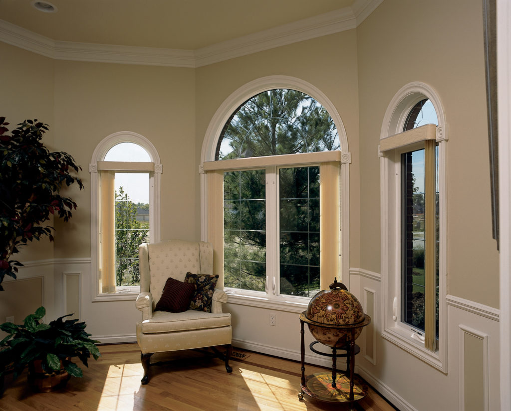 casement and round top window installation