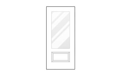 APCO Clear Glass & Grid Entry Door